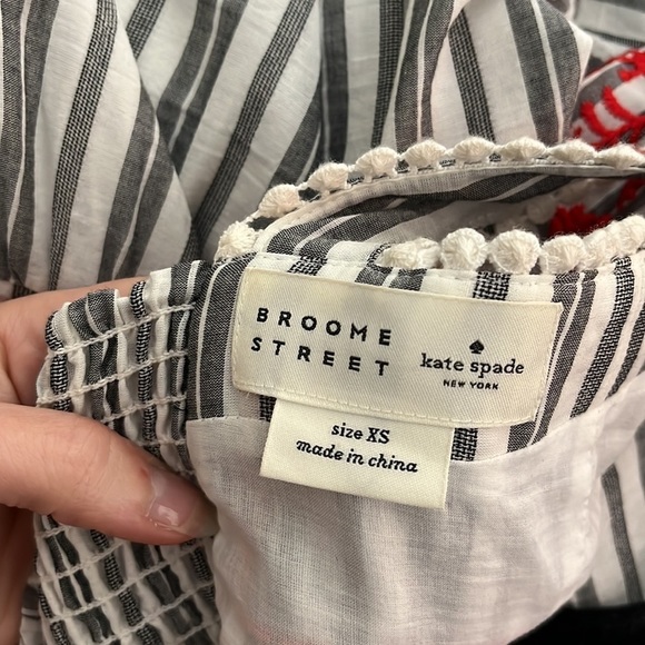 Kate Spade Broome Street Stripe Embroidered Maxi Dress - Picture 4 of 6